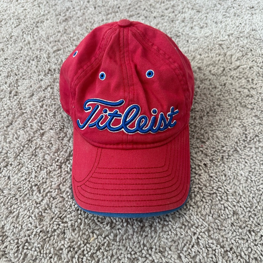 Titleist Golf Red Cap with Blue Embroidery